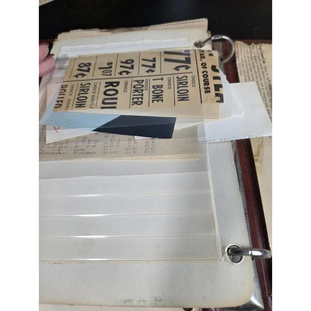Estate Recipe Binder Handwritten Typed Cut Outs Etc.  Texas Based
